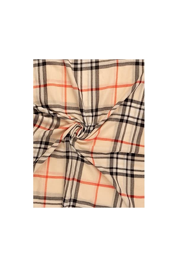 ApartFashion Écharpe à Carreaux, Beige, Taille Unique Femme