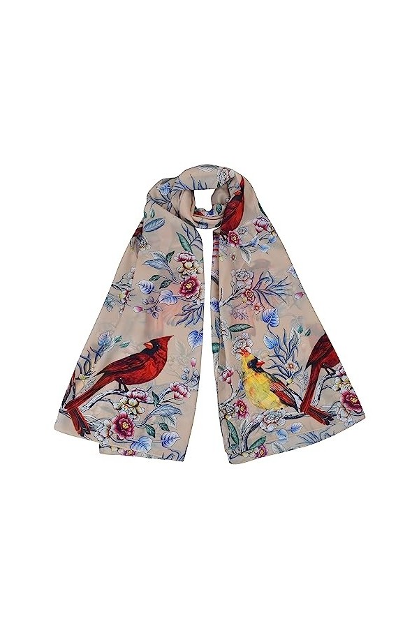 Anuschka - Écharpe en mousseline imprimée pour femmes - Cardinal Family