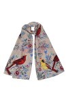 Anuschka - Écharpe en mousseline imprimée pour femmes - Cardinal Family