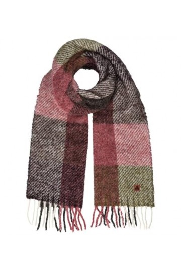 JAIL JAM Écharpe chaude unisexe à franges en alpaga Risor pour homme et femme - Écharpe dhiver à carreaux, Rose, taille uniq