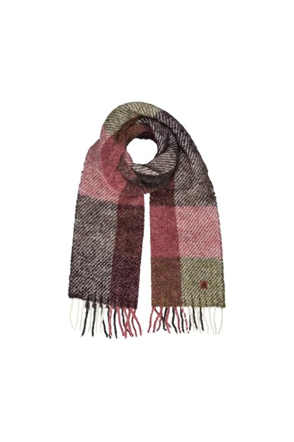 JAIL JAM Écharpe chaude unisexe à franges en alpaga Risor pour homme et femme - Écharpe dhiver à carreaux, Rose, taille uniq