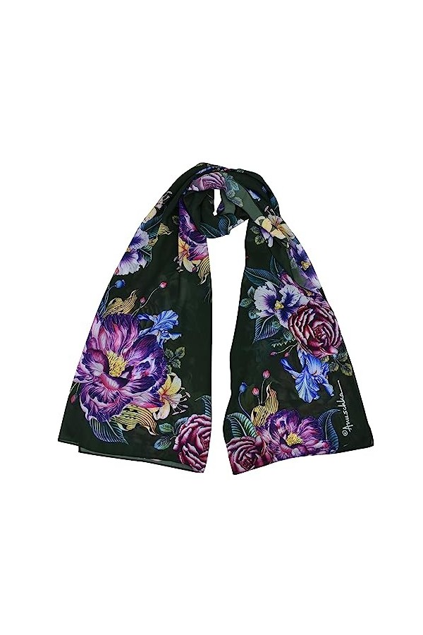 Anuschka - Écharpe en mousseline imprimée pour femmes - Vintage Floral