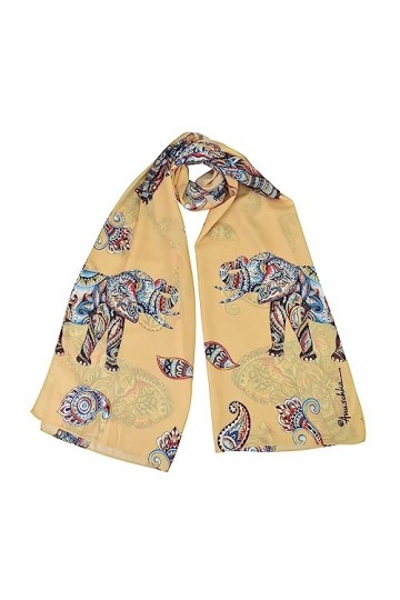 Anuschka - Écharpe en mousseline imprimée pour femmes - Elephant Mandala