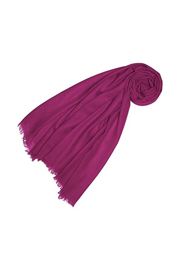 LORENZO CANA Echarpe de 100% Cachemire pour la femme – 70 x 200 cm, unicolore, monochrome - souple et noble – en violet