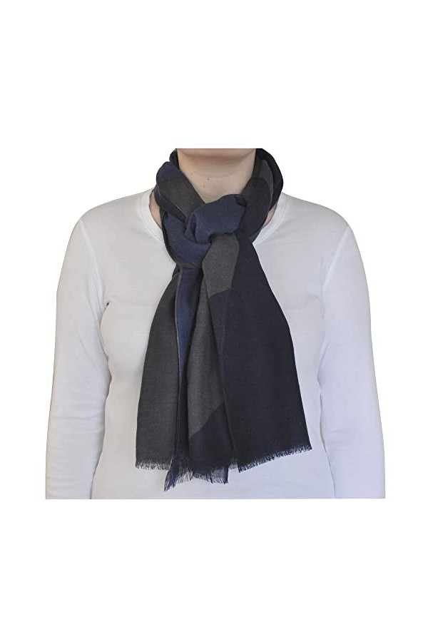 LES Poulettes - Echarpe 100% Laine Gris Bleu