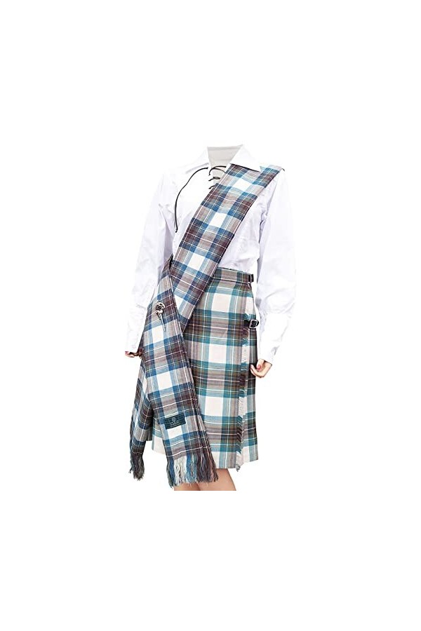 BRAW CLANS TARTANS Écharpe écossaise douce pour femme - Écharpe authentique à franges - 100 % laine - En tissu tartan écossai