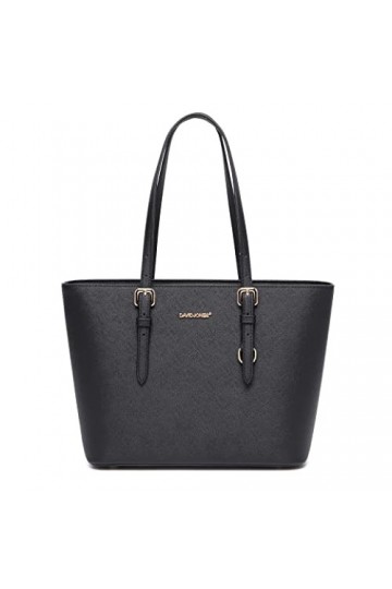 David Jones - Sac à Main Shopping Femme - Cabas Fourre-Tout Porté Epaule Cuir PU Anse Longue - Shopper Capacité Taille Moyenn