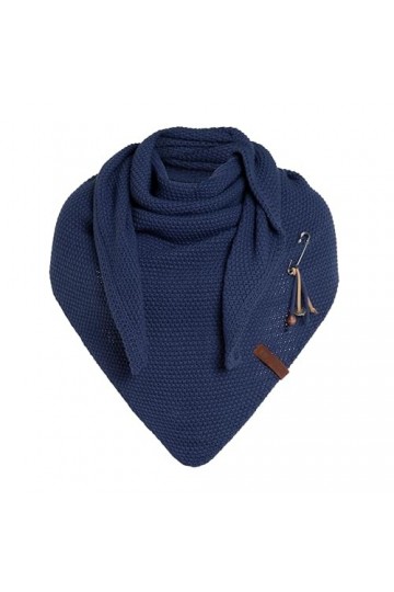 Knit Factory Coco Châle Tricoté - Foulard Triangle - Écharpe Femme - Capri - 190x85 cm - Y compris la broche décorative