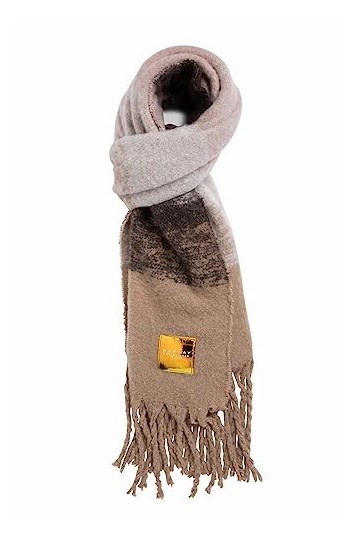 Replay Aw9304 Écharpe, 1590 Sable + Ivoire + Rose + Marron, L 180 X H 50 CM Femme