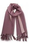 CLELLA Écharpe en cachemire pour femme double face coton avec pompons doux grand foulard réutilisable, Violet, L