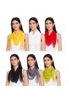 Stylore Écharpe en mousseline de soie légère et douce pour toutes les saisons, 6 pièces noir, blanc, gris, rouge, jaune, vert