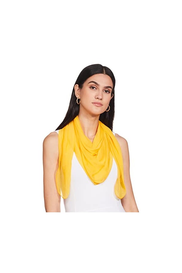 Stylore Écharpe en mousseline de soie légère et douce pour toutes les saisons, 6 pièces noir, blanc, gris, rouge, jaune, vert