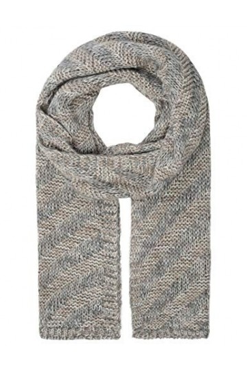 APART Fashion Knitted Scarf Écharpe pour Temps Froid, Grey-Beige, Taille Unique Femme