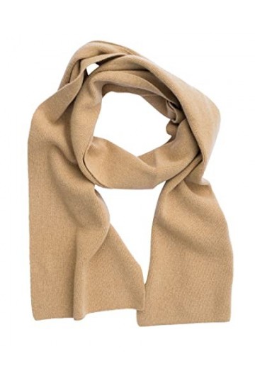 Foster-Natur, Écharpe en laine mérinos lisse pour homme et femme, camel, Taille Unique