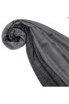 LORENZO CANA Echarpe de 100% Cachemire pour la femme – 70 x 200 cm bicolore, double face - souple et noble – en gris anthraci