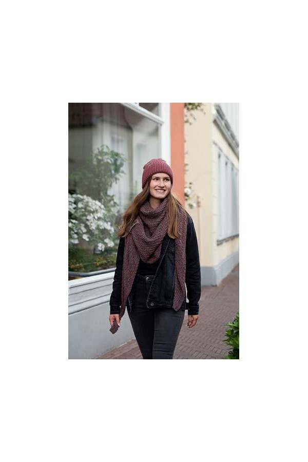 Knit Factory - Sally Châle - Anthracite/Stone Red - 220x85 cm