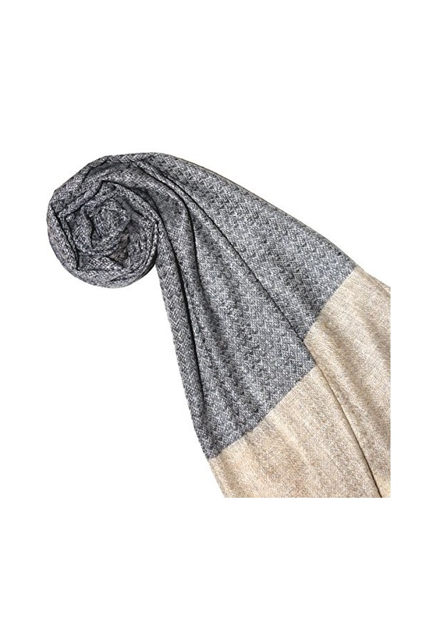 LORENZO CANA Echarpe de 100% Cachemire pour la femme – 70 x 200 cm, bicolore, naturel - souple et noble – une sensation de lu