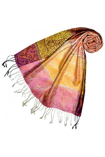 Lorenzo Cana Pashmina 78659 Foulard jacquard tissé pour femme en 100 % soie Motif cachemire
