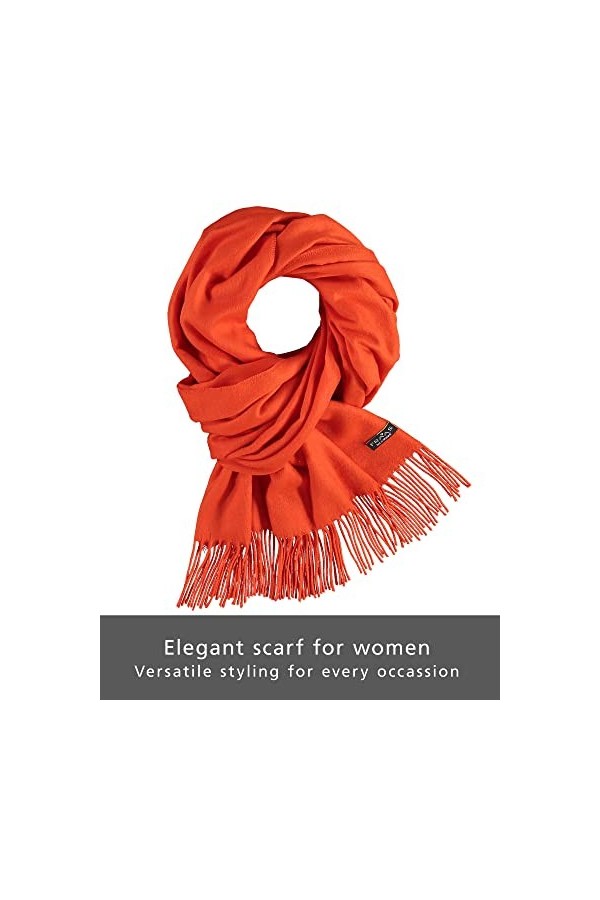 FRAAS Echarpe Cashmink 56 x 200 cm - Plus douce que le cachemire - Made in Germany - Etole unie pour femme - Echarpe XXL