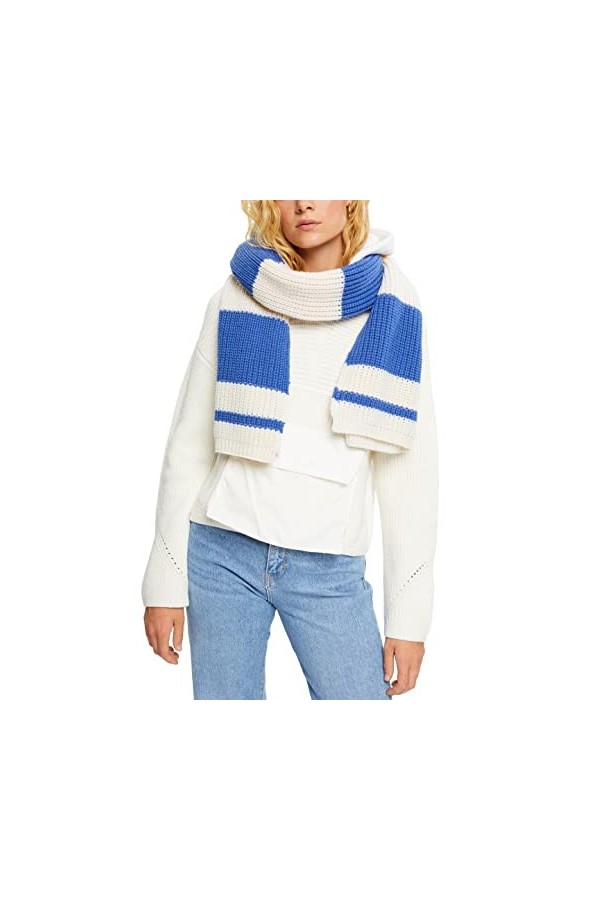 Esprit 082ea1q306 Écharpe tendance, 410/Bright Blue, Taille unique Femme