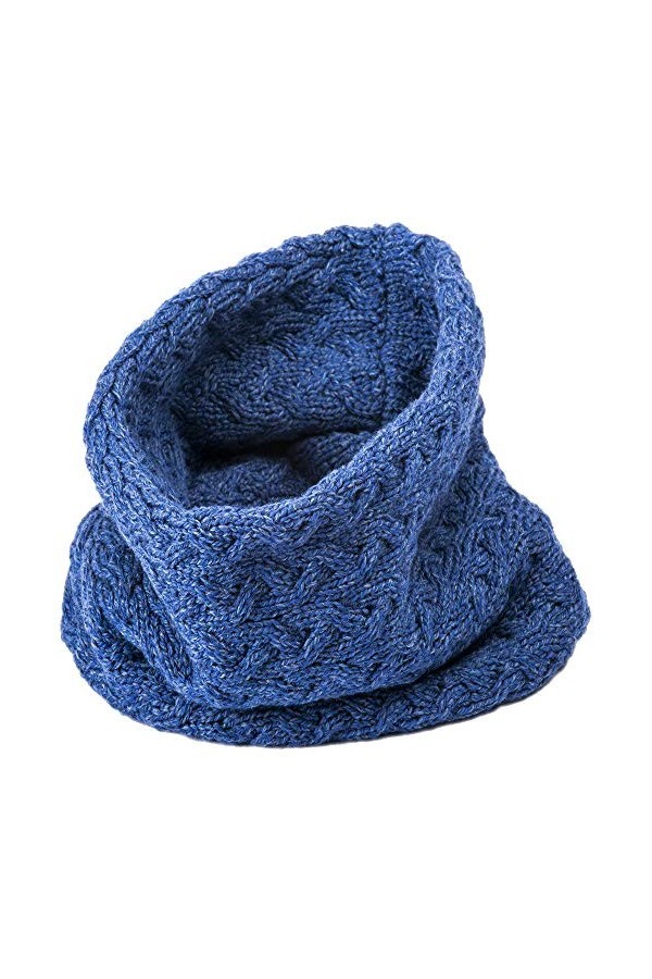 Écharpe irlandaise pour femme en laine mérinos super douce fabriquée en Irlande Taille unique - bleu - taille unique