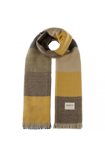 Barts Vaguer Écharpe à carreaux pour femme avec franges, marron, taille unique