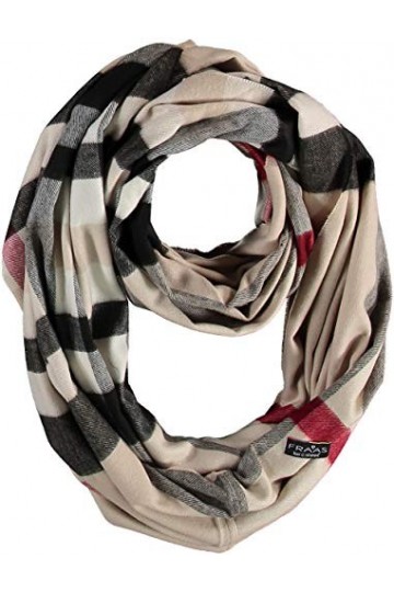 FRAAS Cashmink Loop Écharpe 75 x 70 cm - Plus douce que le cachemire - Made in Germany - Écharpe tubulaire à carreaux pour fe