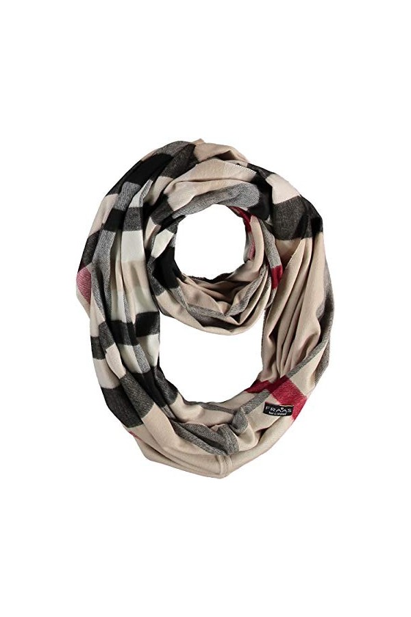 FRAAS Cashmink Loop Écharpe 75 x 70 cm - Plus douce que le cachemire - Made in Germany - Écharpe tubulaire à carreaux pour fe