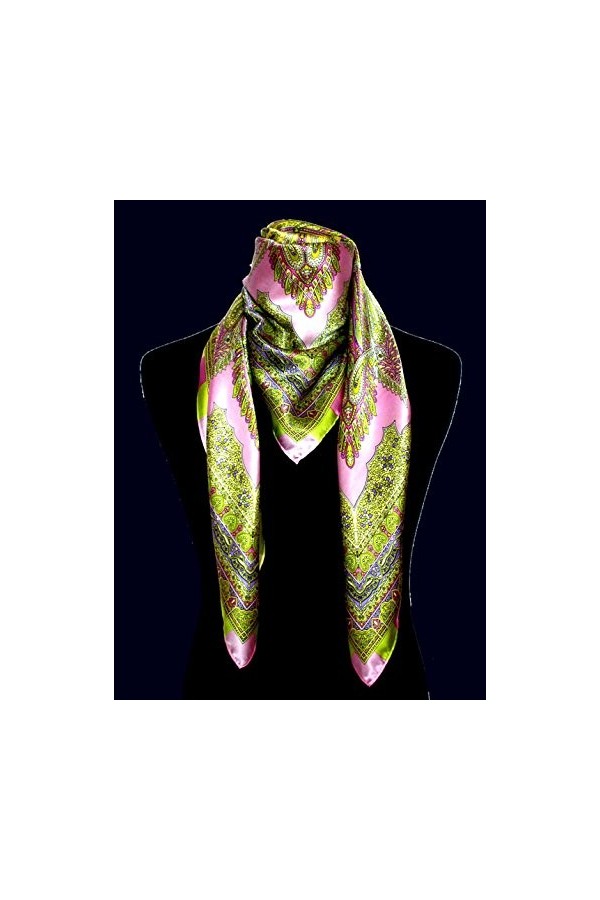 LORENZO CANA Foulard pour la femme – écharpe à la mode de 100% soie pour le printemps et l´été avec les mesures de 100 x 100 