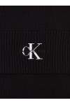 Calvin Klein Écharpe en Tricot Monologo Embro, Black, Taille Unique Femme