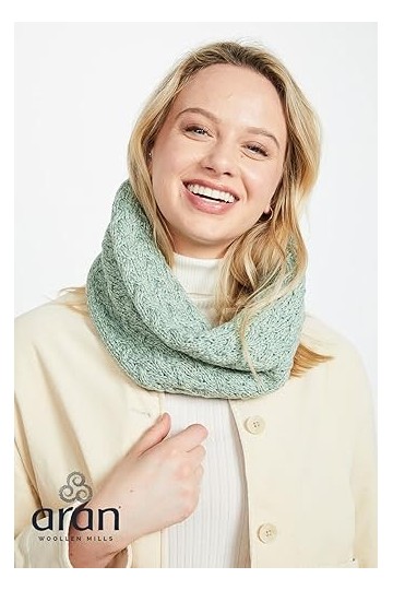 Écharpe irlandaise en laine mérinos super douce pour femme - vert - taille unique