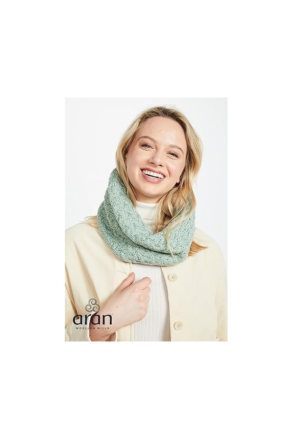 Écharpe irlandaise en laine mérinos super douce pour femme - vert - taille unique