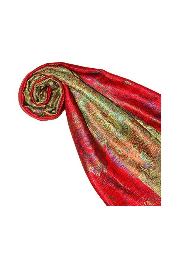 Lorenzo 78649 Cana Écharpe en soie pour femme 100 % soie tissée Motif cachemire élégant Multicolore