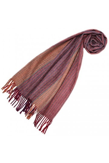 LORENZO CANA Echarpe de 100% Alpaca pour la femme – alpaca baby - 32 cm x 180 cm - moelleux et noble – en rose violet bleu or