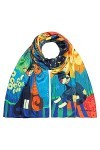 von Lilienfeld® Foulard Soie Rosina Wachtmeister Dolce Vita Femme Cache-Nez Écharpe Art Chat