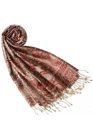 LORENZO CANA - Echarpe - Imprimé cachemire - Femme Marron Hellbraun Rosenholz 70 x 190 cm