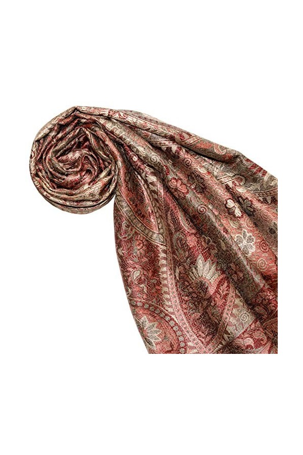 LORENZO CANA - Echarpe - Imprimé cachemire - Femme Marron Hellbraun Rosenholz 70 x 190 cm