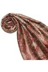 LORENZO CANA - Echarpe - Imprimé cachemire - Femme Marron Hellbraun Rosenholz 70 x 190 cm