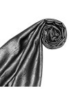 Lorenzo 7860833 Cana Écharpe de luxe Pashmina pour femme Tissu jacquard 100% soie Motif cachemire Gris