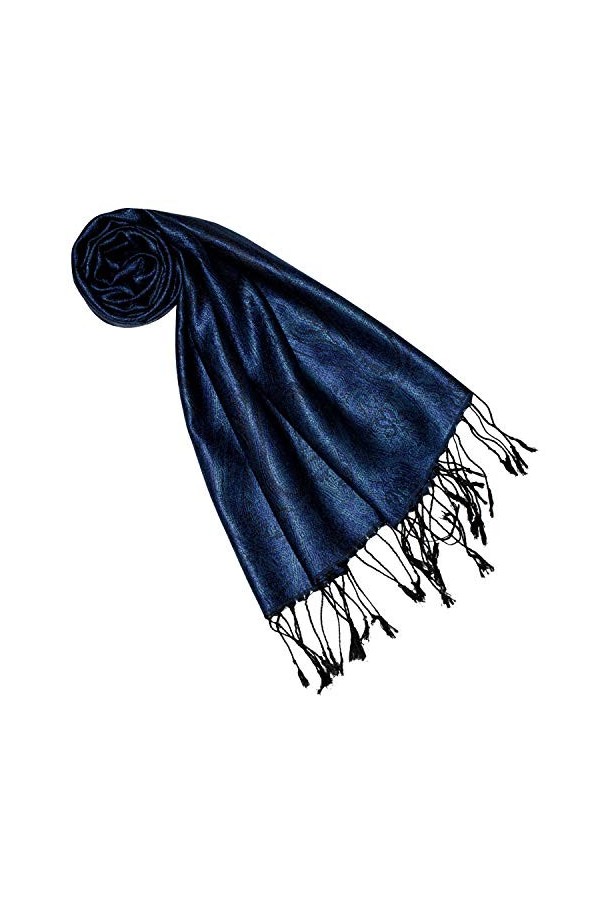 LORENZO CANA 7860933 Écharpe de luxe Pashmina pour femme Tissu jacquard 100% soie Motif cachemire