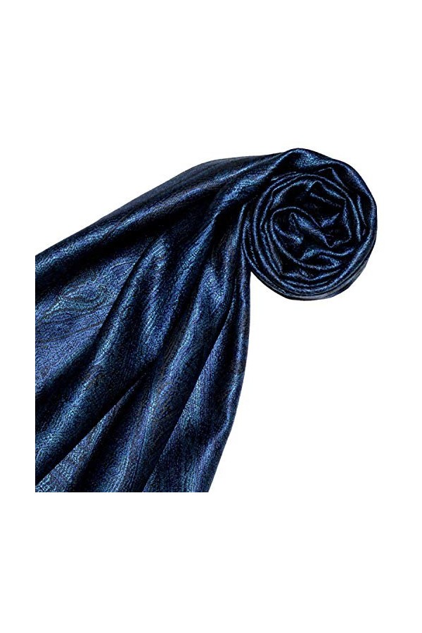 LORENZO CANA 7860933 Écharpe de luxe Pashmina pour femme Tissu jacquard 100% soie Motif cachemire