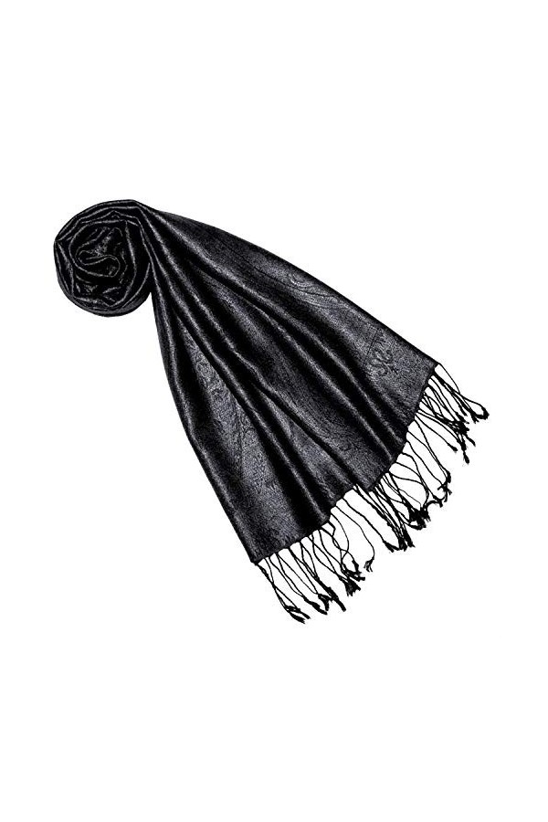 Lorenzo Cana 7861233 Écharpe de luxe Pashmina pour femme Tissu jacquard 100 % soie Motif cachemire