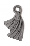prettystern Laine de Yak et Laine dagneau Écharpe tricotée chaude et aérée Écharpe dhiver Étole pour homme femme Gris