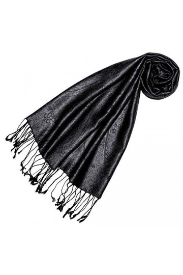 Lorenzo Cana - Echarpe - Imprimé cachemire - Femme Noir charbon 70 x 190 cm