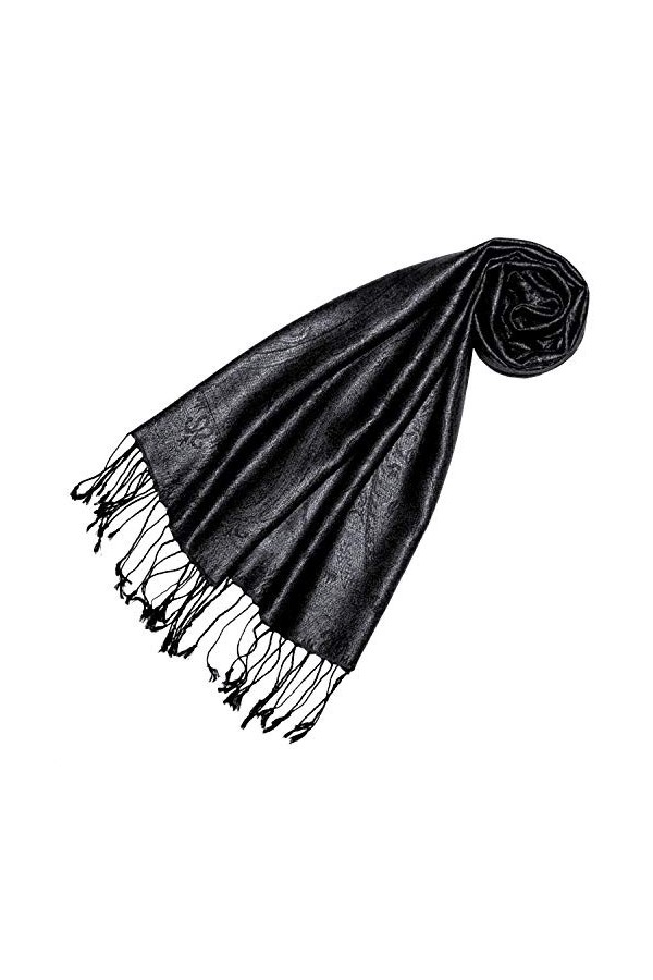 Lorenzo Cana - Echarpe - Imprimé cachemire - Femme Noir charbon 70 x 190 cm