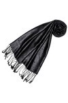 Lorenzo Cana - Echarpe - Imprimé cachemire - Femme Noir charbon 70 x 190 cm