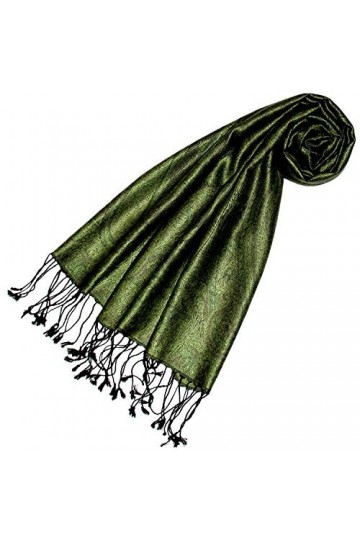 LORENZO CANA - Echarpe - Imprimé cachemire - Femme Vert Moosgrün Grün Schwarz 70 x 190 cm