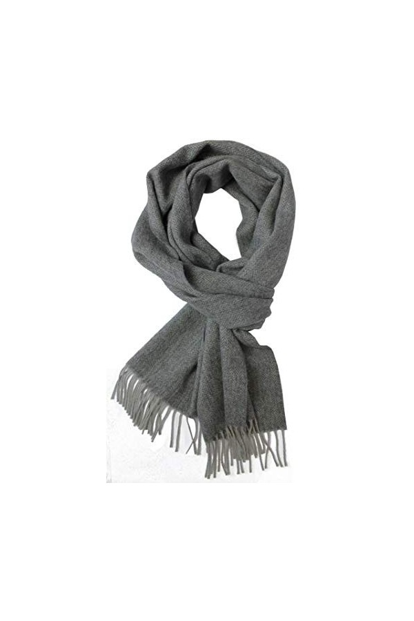 Rotfuchs Écharpe en laine Écharpe en cachemire Écharpe pour femme Écharpe dhiver Écharpe pour homme à carreaux gris gris 180