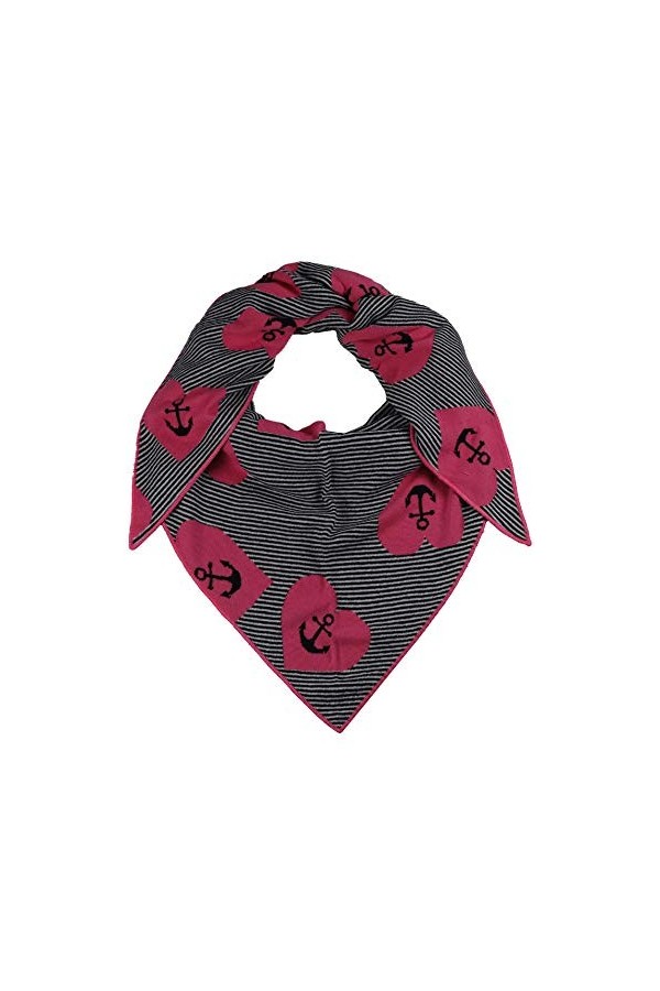 Zwillingsherz Foulard triangulaire en laine pour femme fille garçon enfant – Cashmere de haute qualité avec motif cœur ancre 