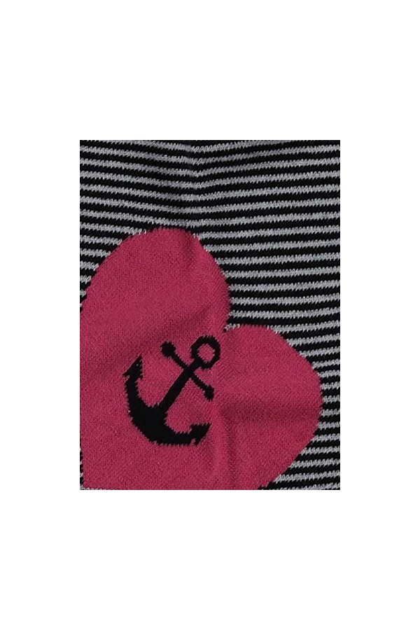 Zwillingsherz Foulard triangulaire en laine pour femme fille garçon enfant – Cashmere de haute qualité avec motif cœur ancre 